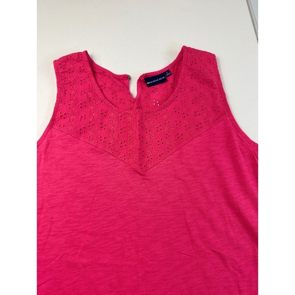 Northcrest Tank Top Womens L Pink Sleeveless Crochet Trim Casual Summer - Picture 8 of 10
